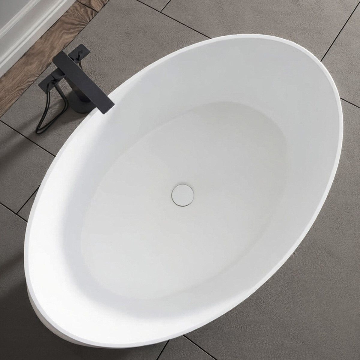 San Sebastian Matt White Freestanding Stone Bath 1700mm