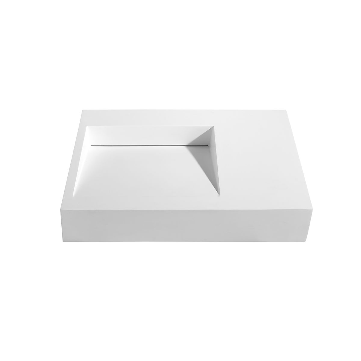 Cordoba Matt White Sloped Wall Hung Stone Basin 740mm