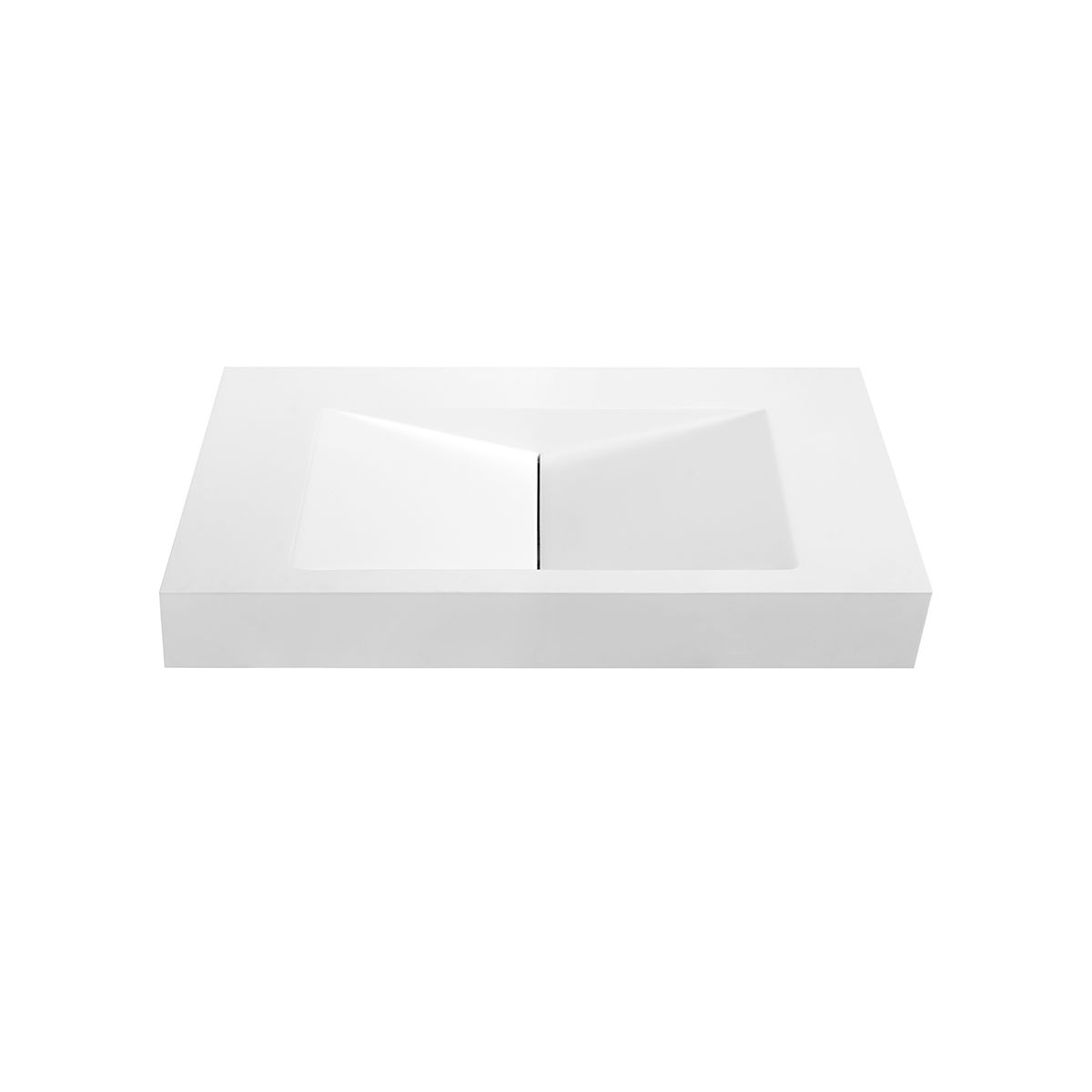 Burgos Matt White Sloped Wall Hung Stone Basin 900mm