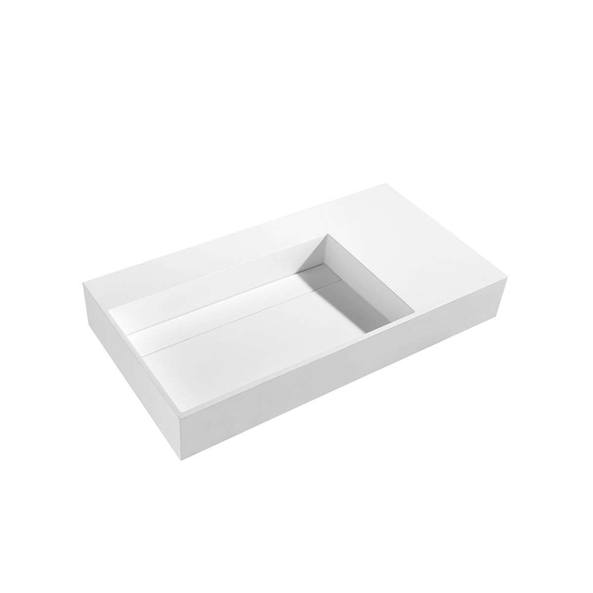 Cantabria Matt White Wall Hung Stone Basin 900mm