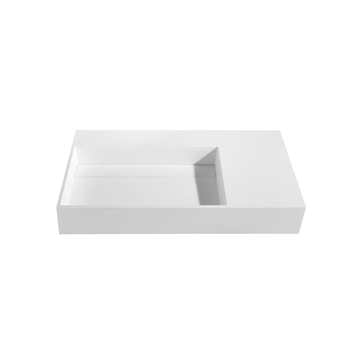 Cantabria Matt White Wall Hung Stone Basin 900mm