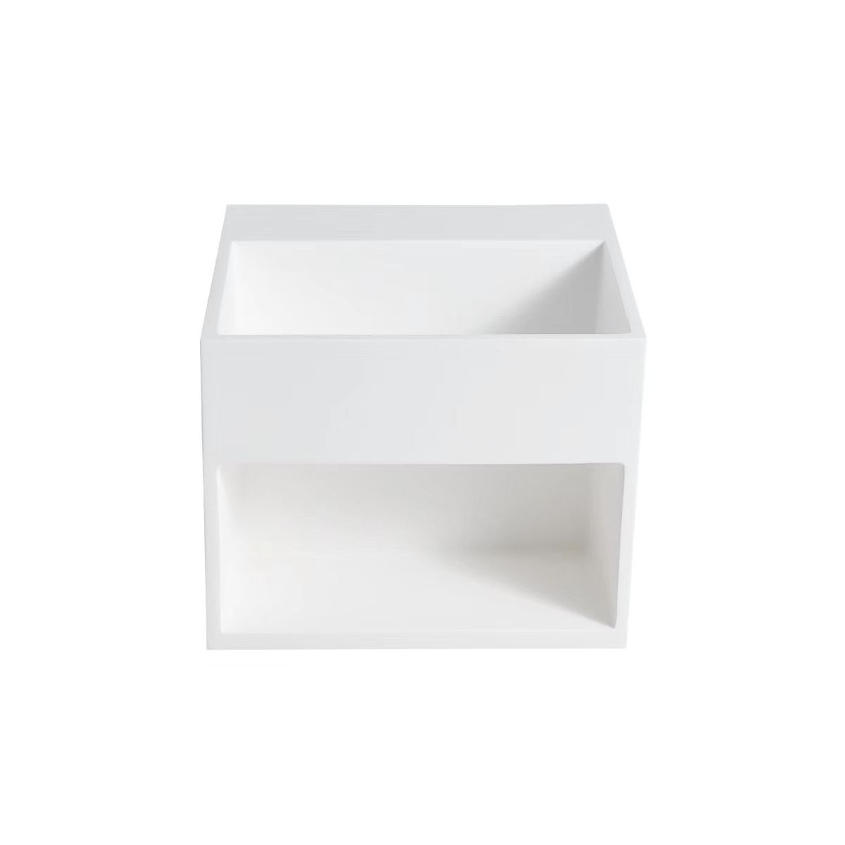 Rupit Matt White Cloakroom Wall Hung Stone Vanity Unit 325mm