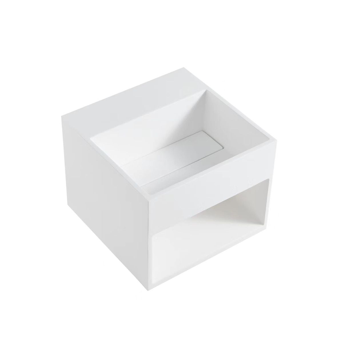 Rupit Matt White Cloakroom Wall Hung Stone Vanity Unit 325mm