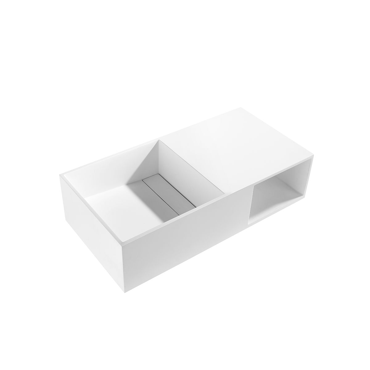 Madrid Matt White Wall Hung Stone Vanity Unit 800mm