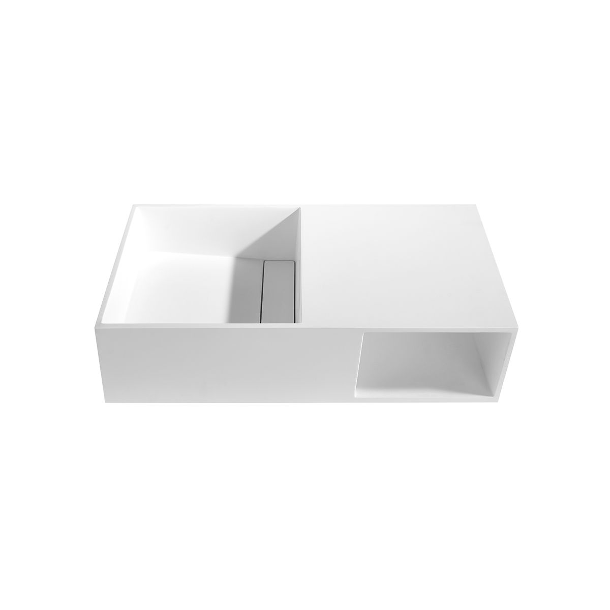 Madrid Matt White Wall Hung Stone Vanity Unit 800mm