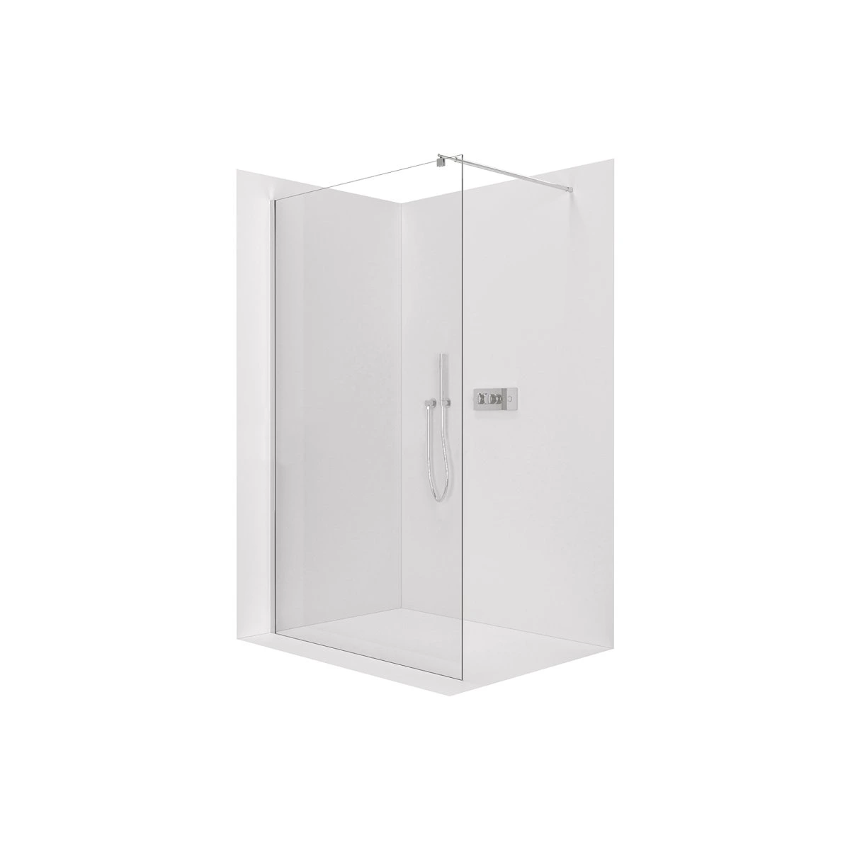 Valeria 8mm Glass Walk In Shower Screen With Chrome Frame - Various Sizes