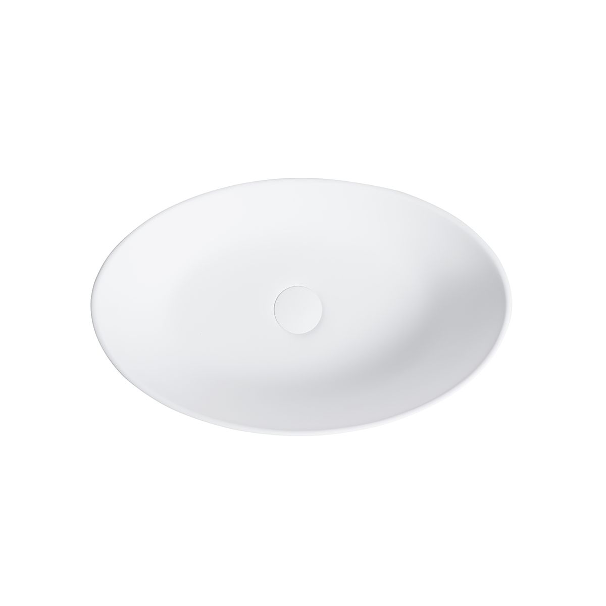Leon Matt White Countertop Stone Basin 555mm