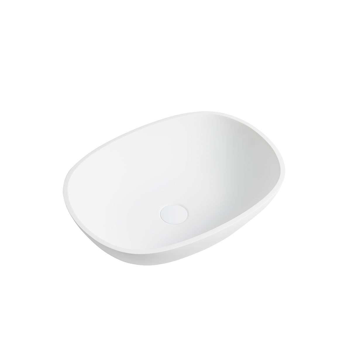 Almeria Matt White Countertop Stone Basin 550mm
