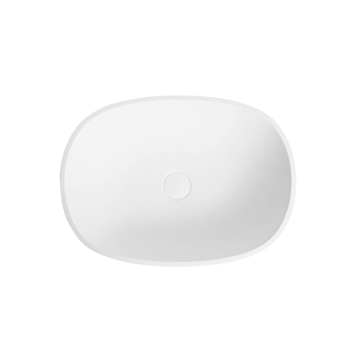 Almeria Matt White Countertop Stone Basin 550mm