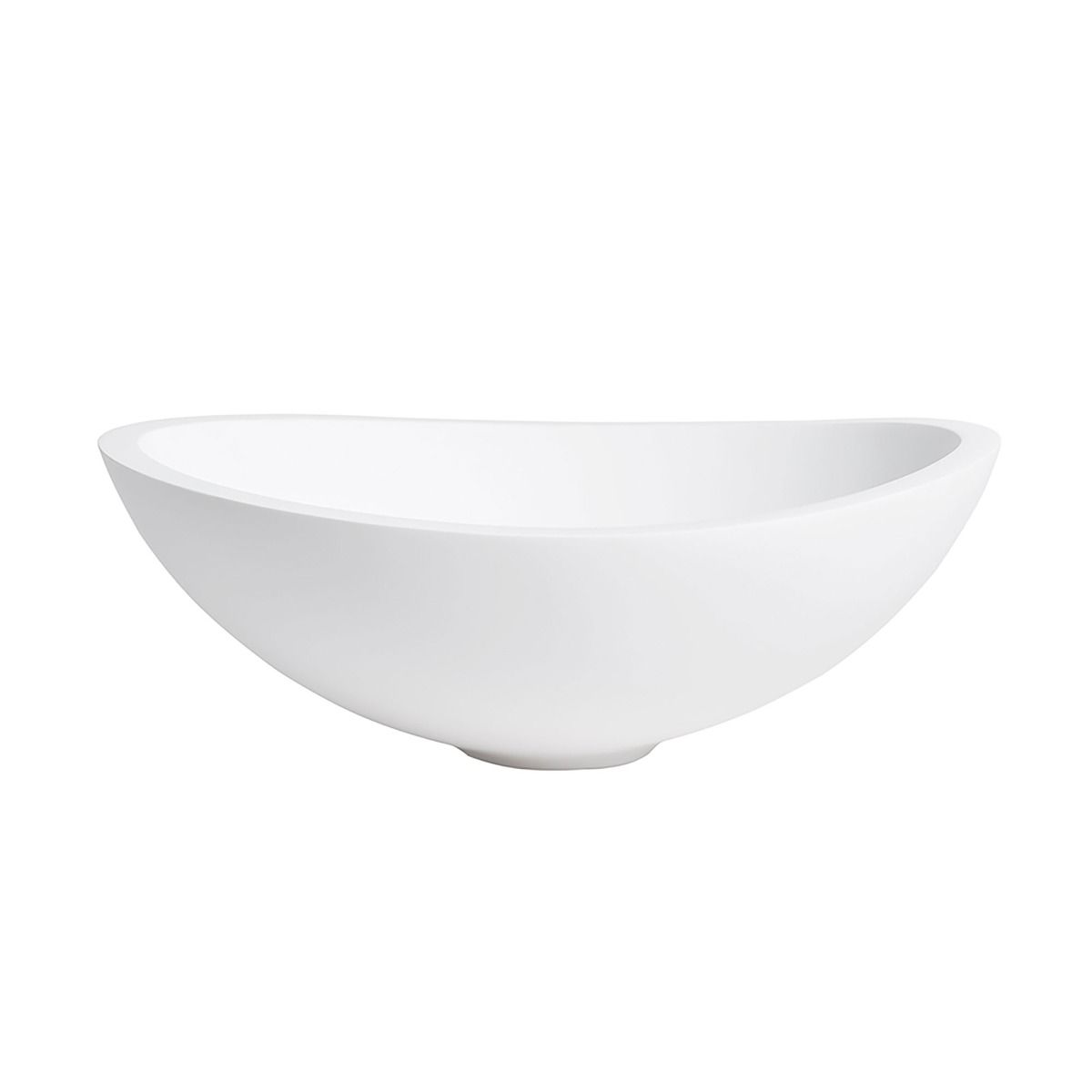 Ronda Matt White Countertop Stone Basin 420mm