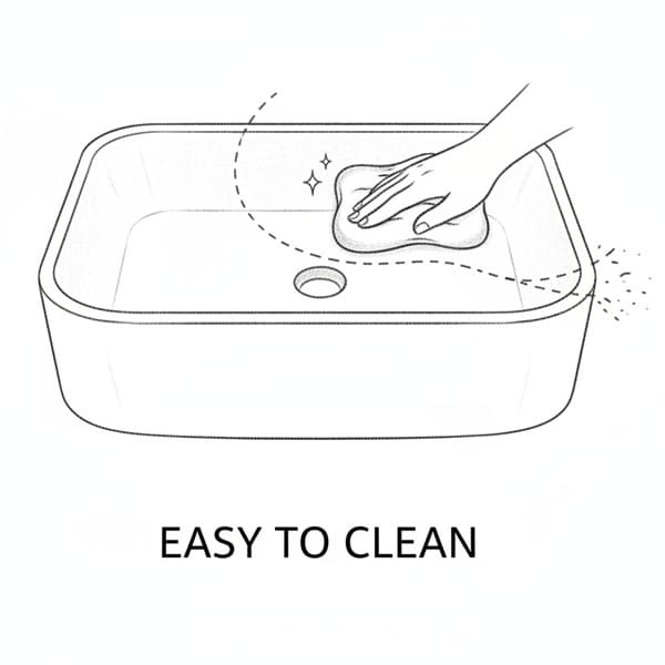 Basin easy to clean