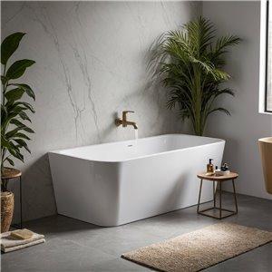 Fino Serenova Gloss White Space Saving Back To Wall Acrylic Bath 170x75cm