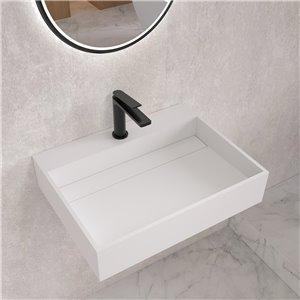 Fino Asturias Matt White Wall Hung Stone Basin 600mm
