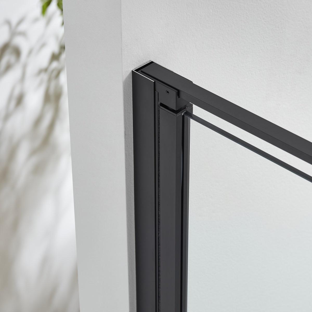 Black shower door frame