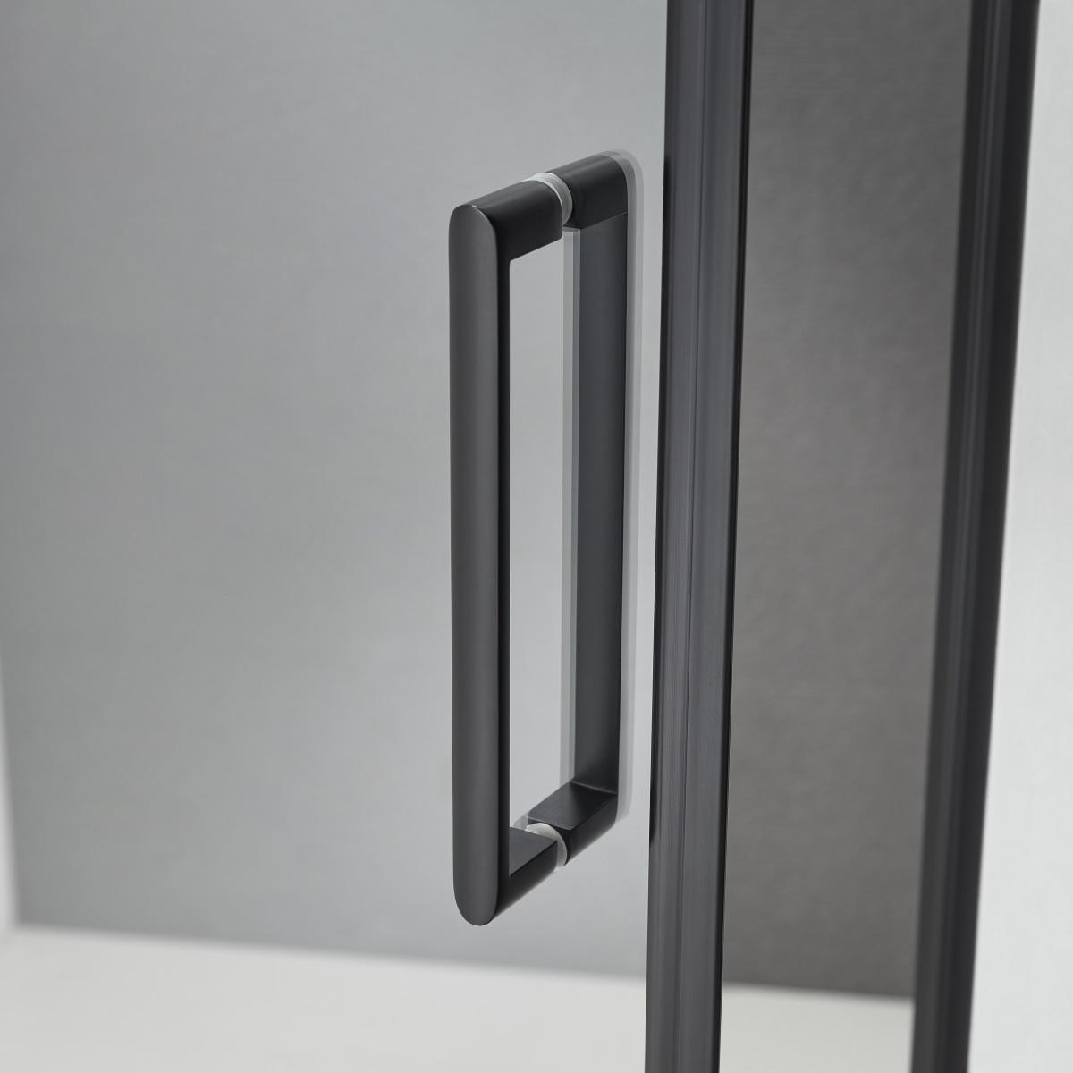 Black shower door handle