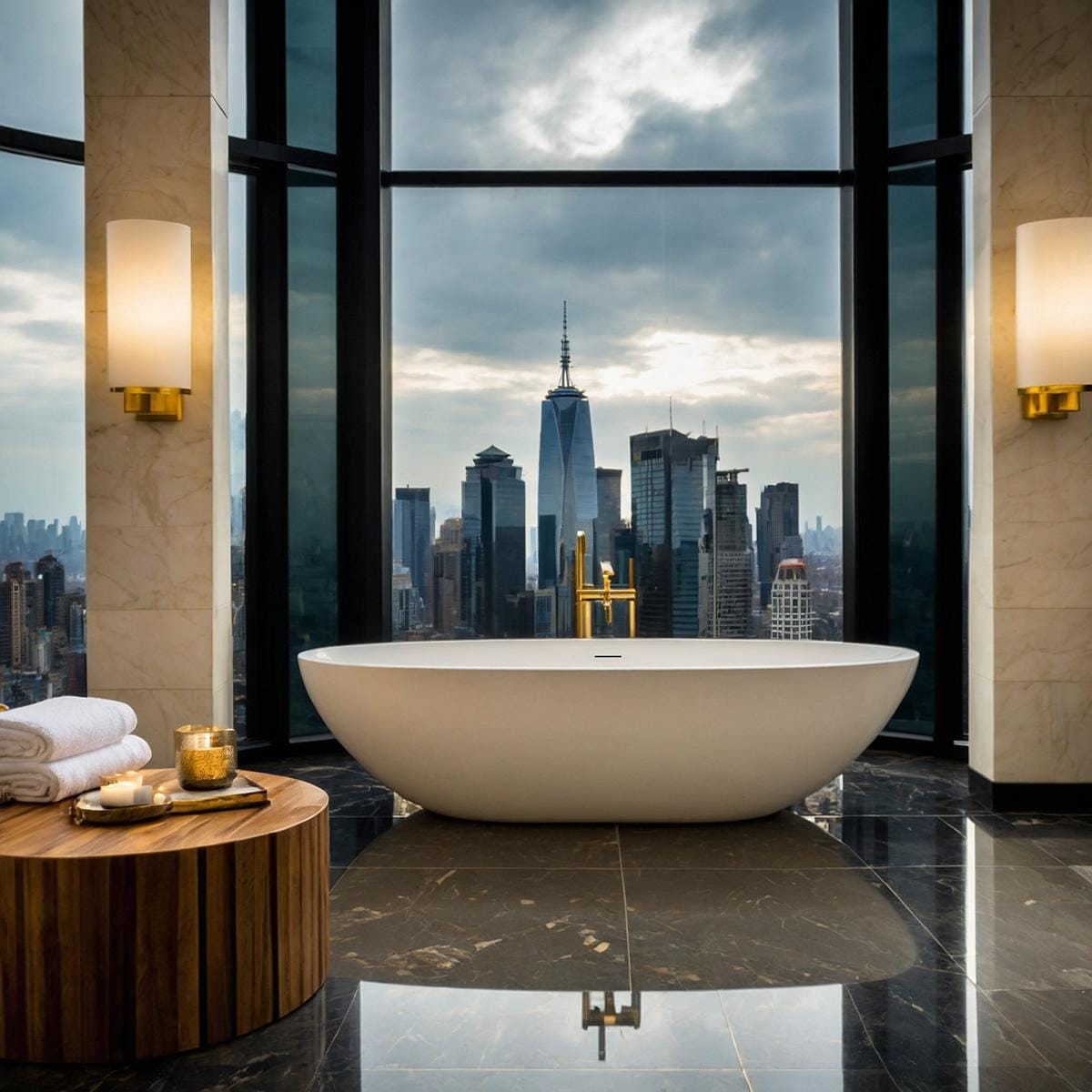 Casares matt white freestanding stone bath 1800mm