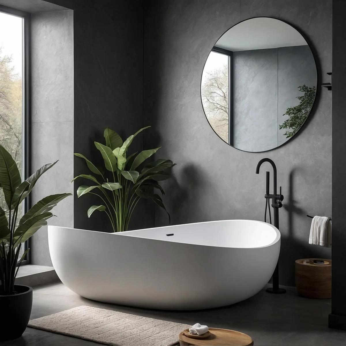 Coruna matt white freestanding stone bath new 2