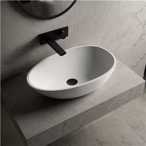 Fino Cuenca Matt White Countertop Stone Basin 580mm