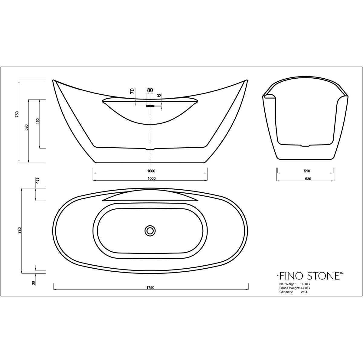 Finoab-fsb4-1750 dimensions