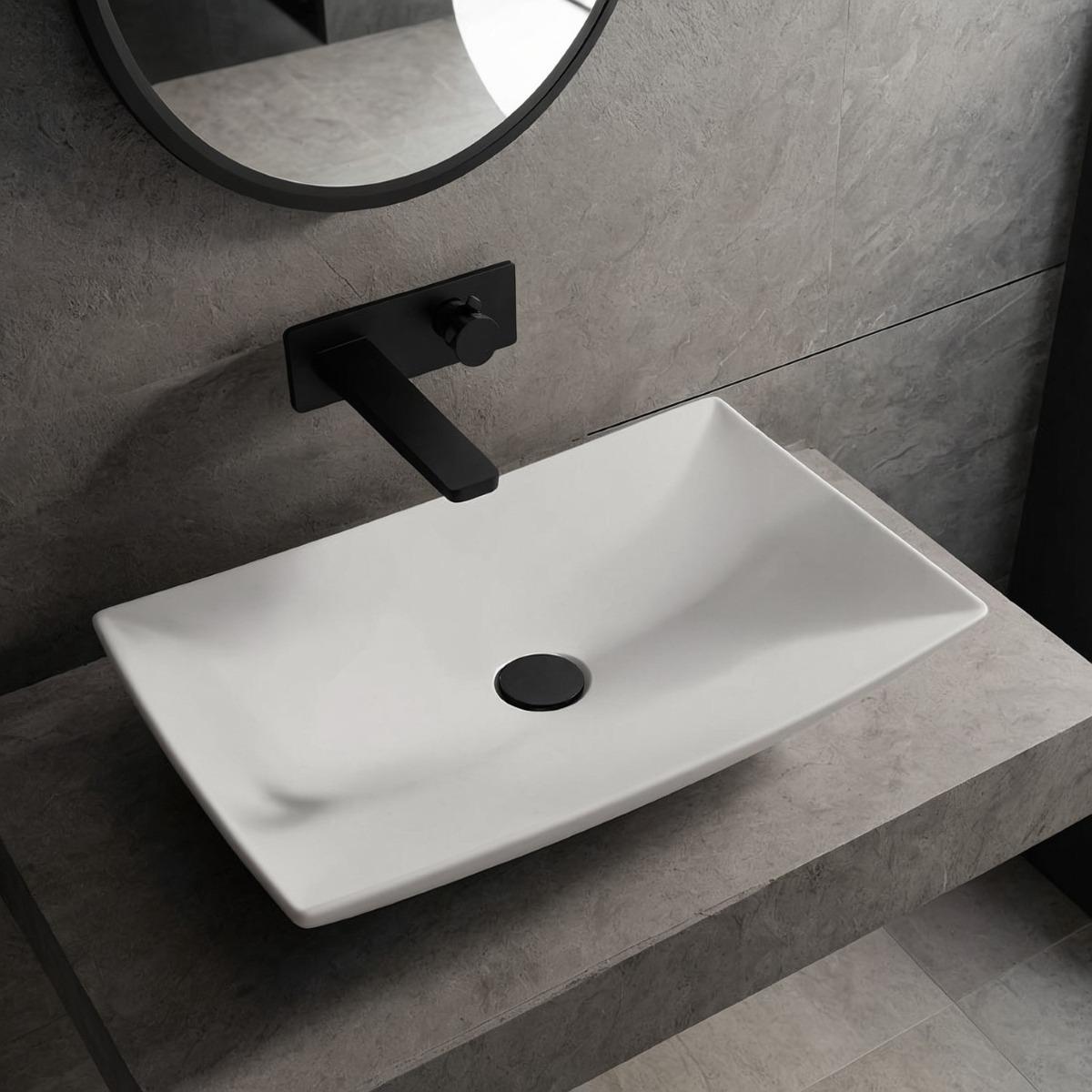 Frias matt white countertop stone basin top new