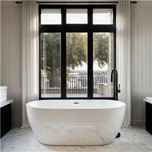 Fino Acrilico Gloss White Compact Freestanding Acrylic Bath 150 x 72cm