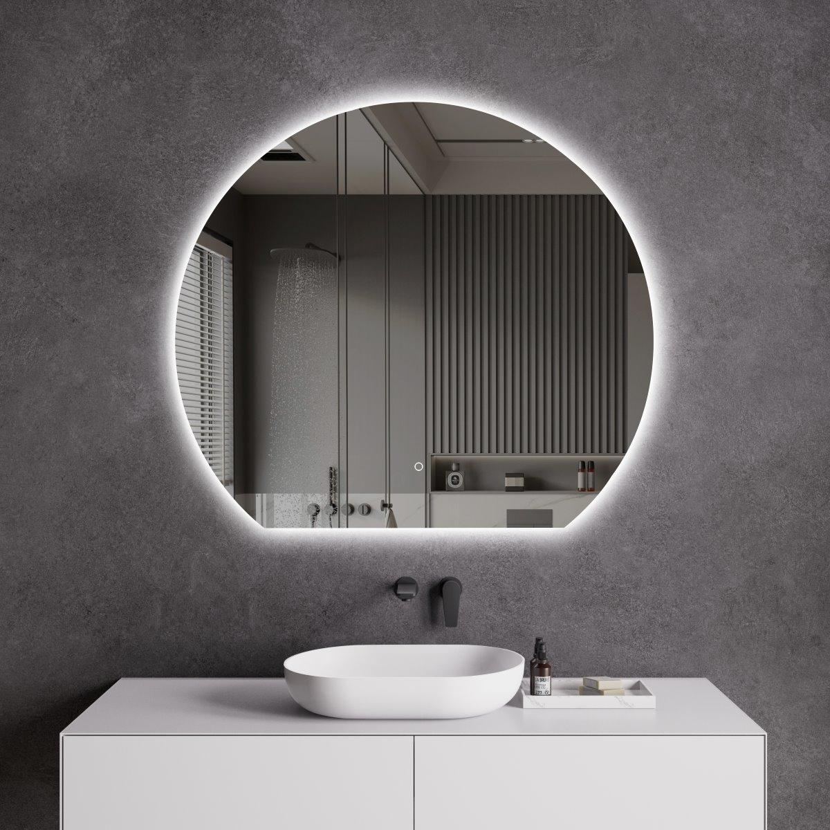 Full moon led bathroom mirror in bathroom