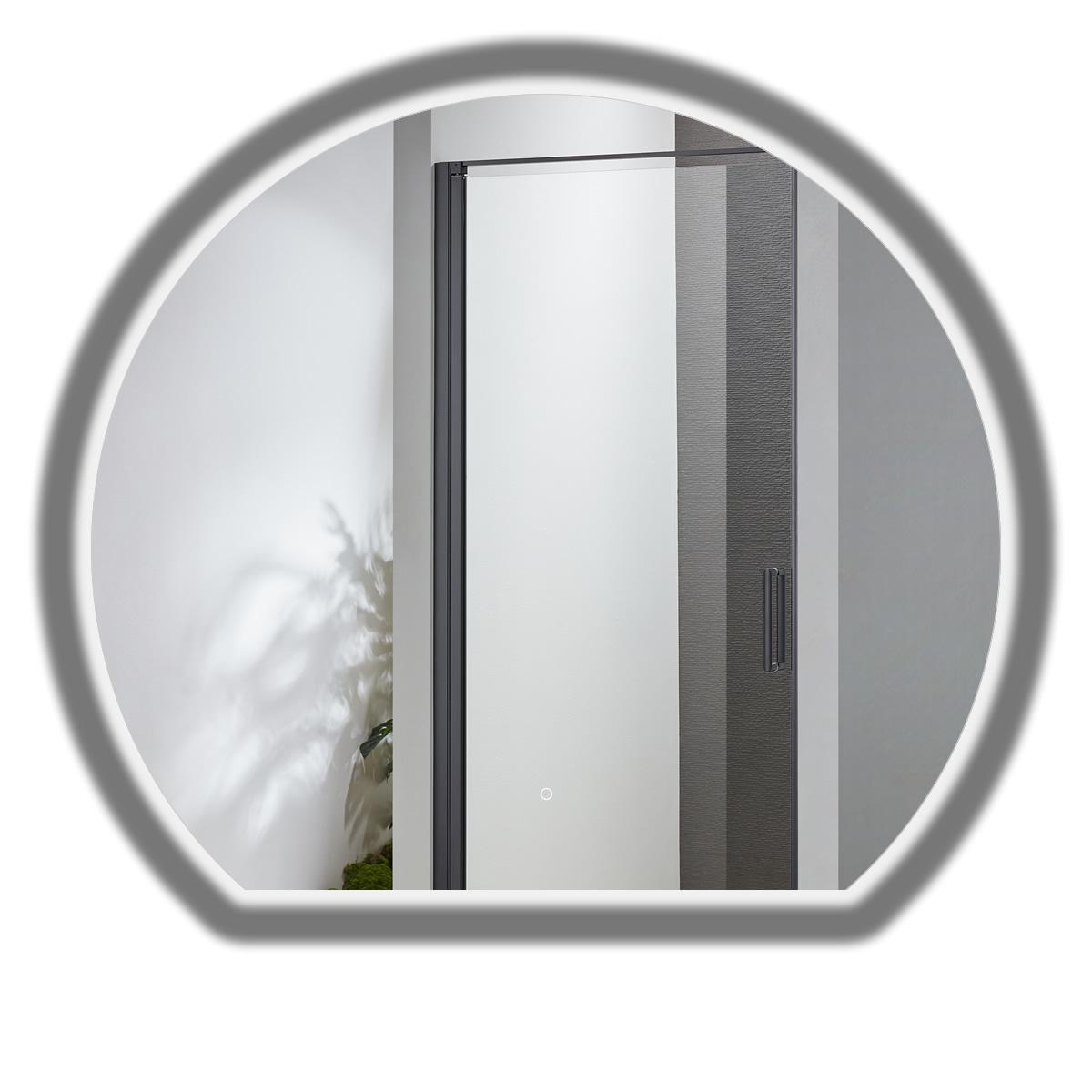 Full moon led bathroom mirror on white