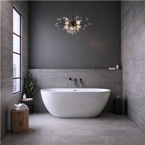 Fino Girona Matt White Compact Freestanding Stone Bath 1400mm