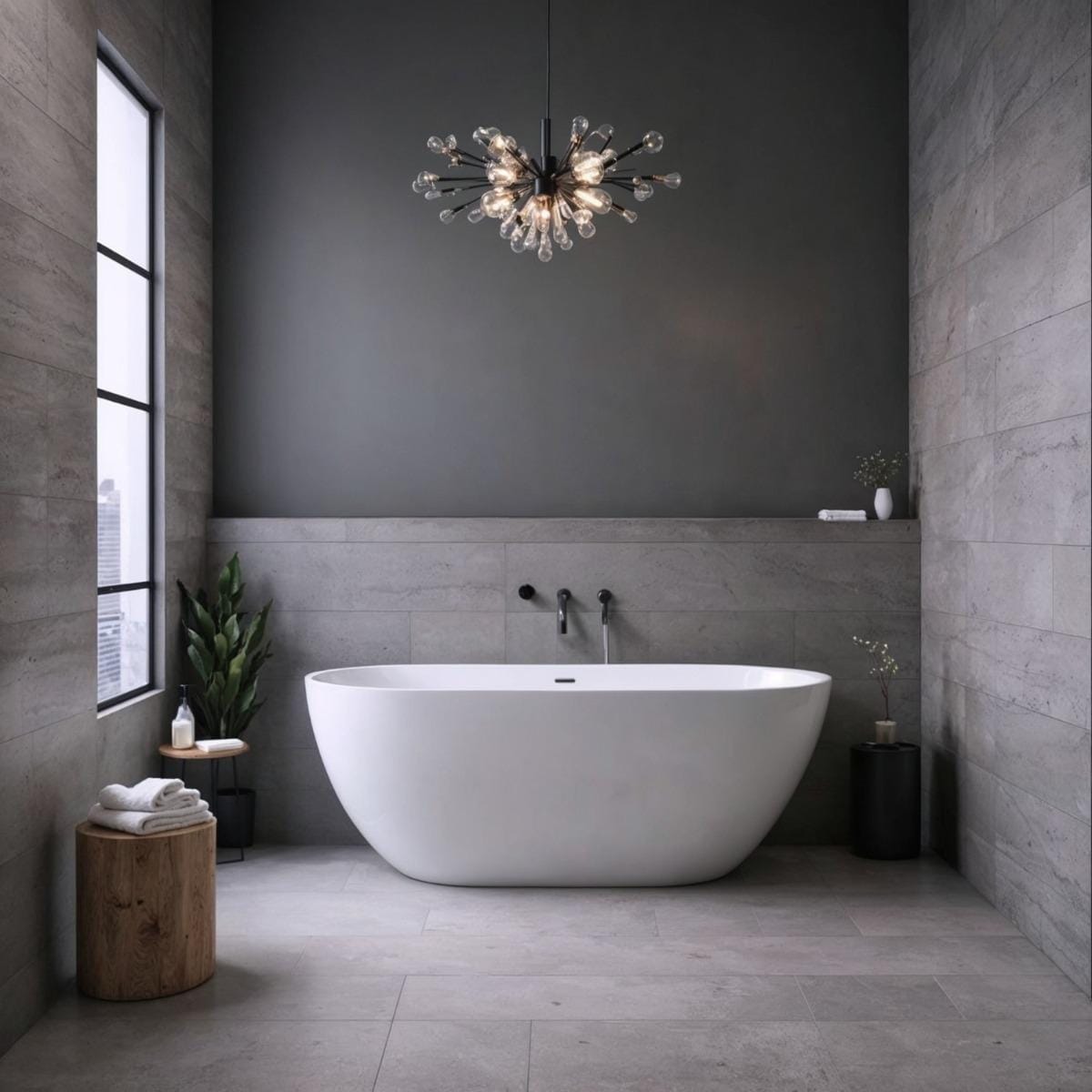 Girona matt white compact freestanding stone bath 1400mm