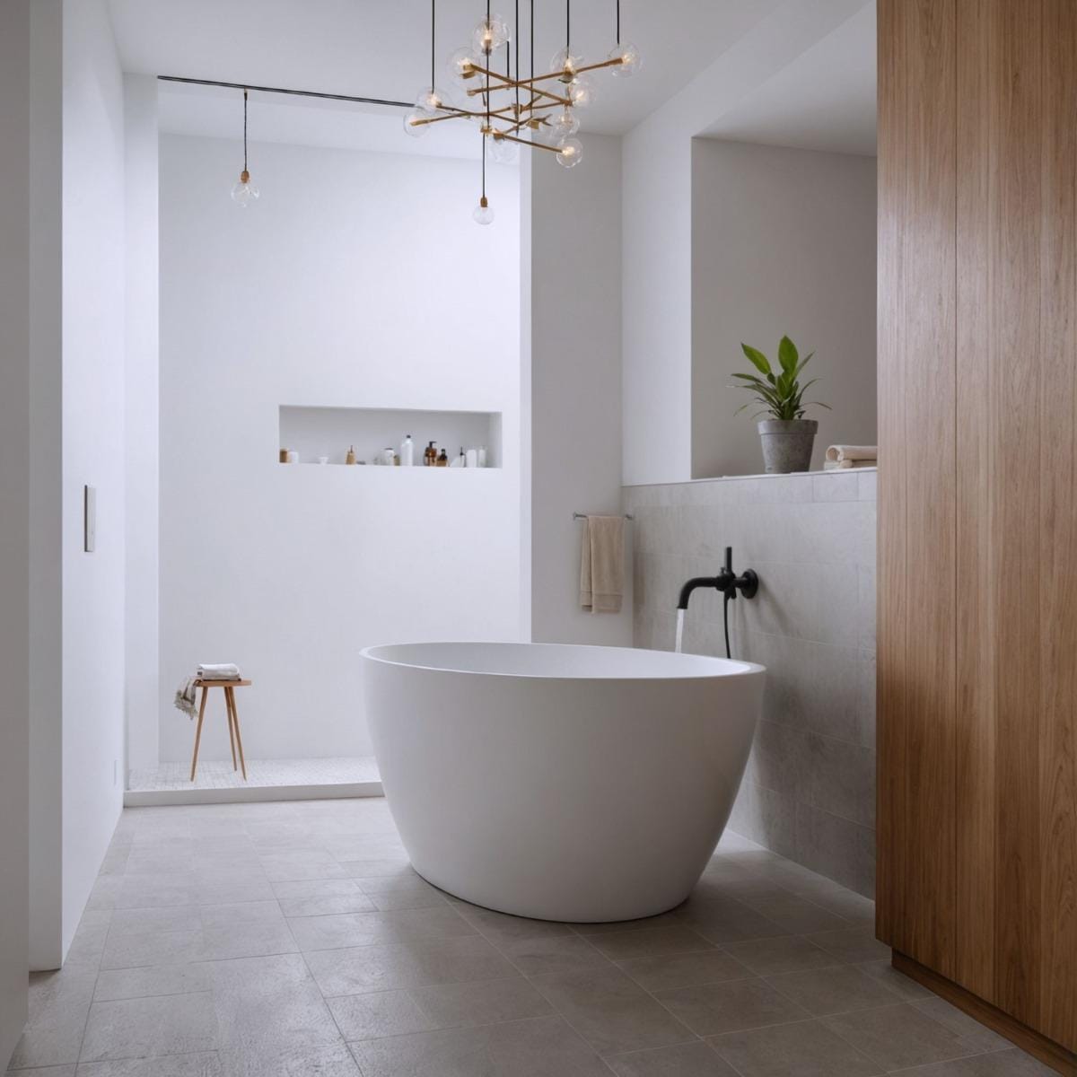 Girona matt white compact freestanding stone bath 1400mm side