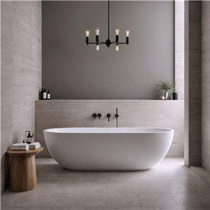 Fino Girona Matt White Freestanding Stone Bath 1700mm