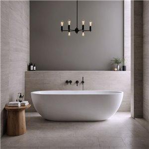 Fino Girona Matt White Freestanding Stone Bath 1800mm