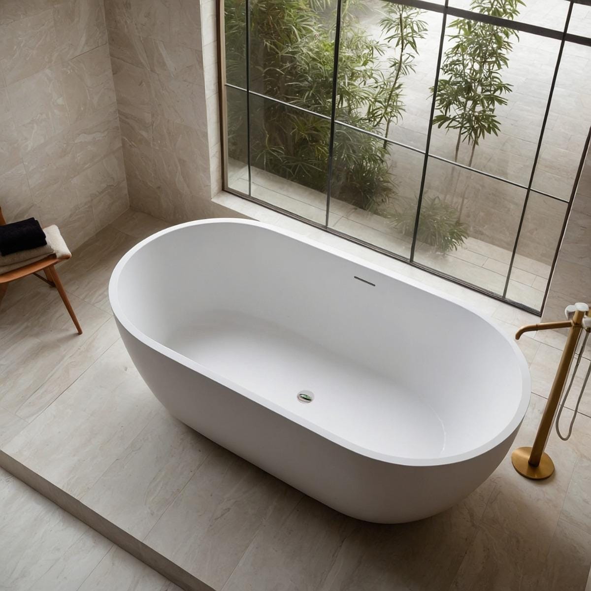 Girona matt white freestanding stone bath top new 2