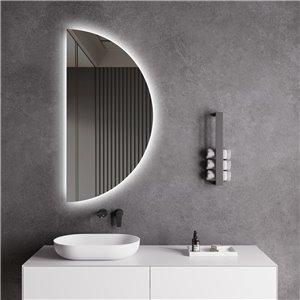 Fino Setenil Half Moon Heated Anti-Fog LED Bathroom Mirror 50x100cm