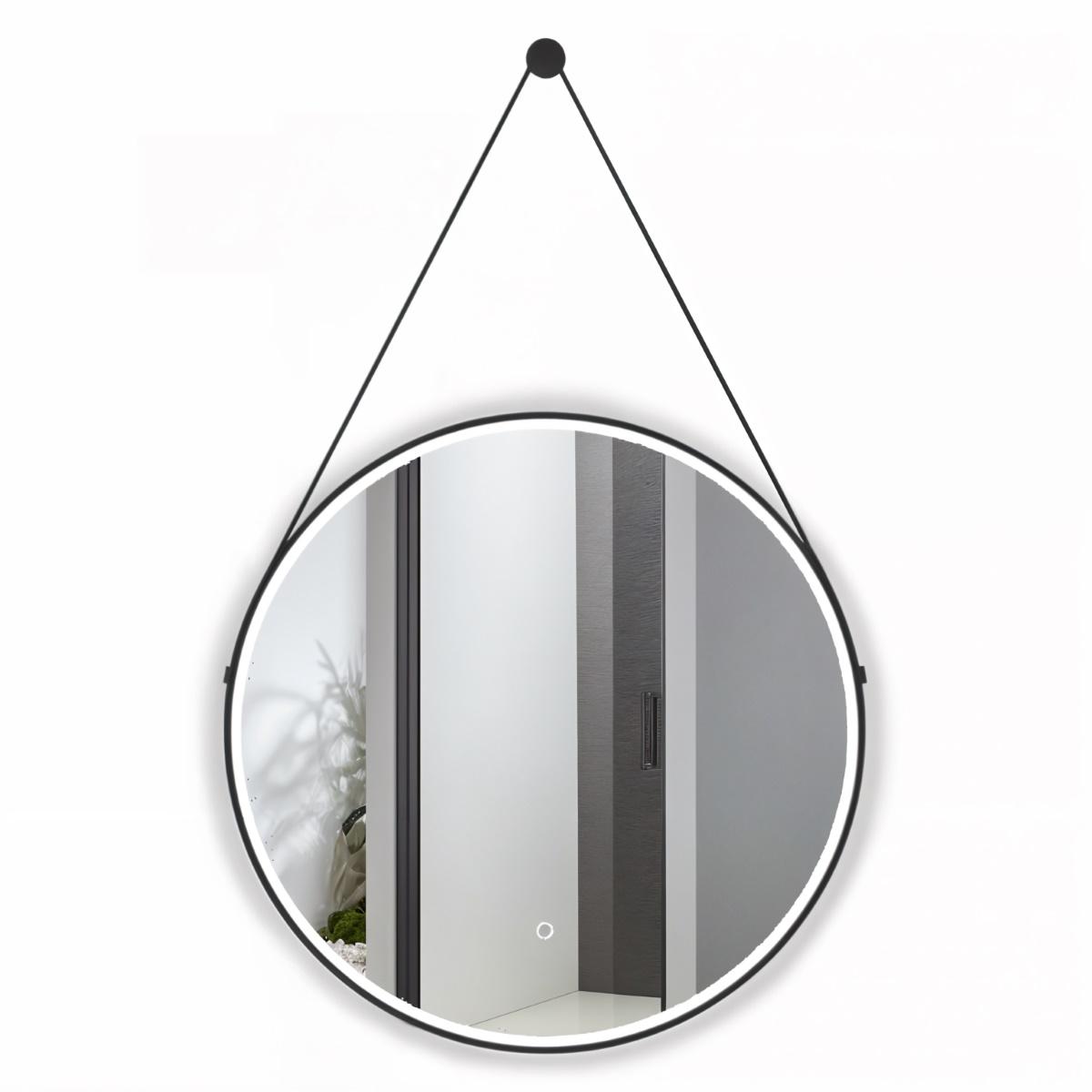 Hanging circle led bathroom mirror on white