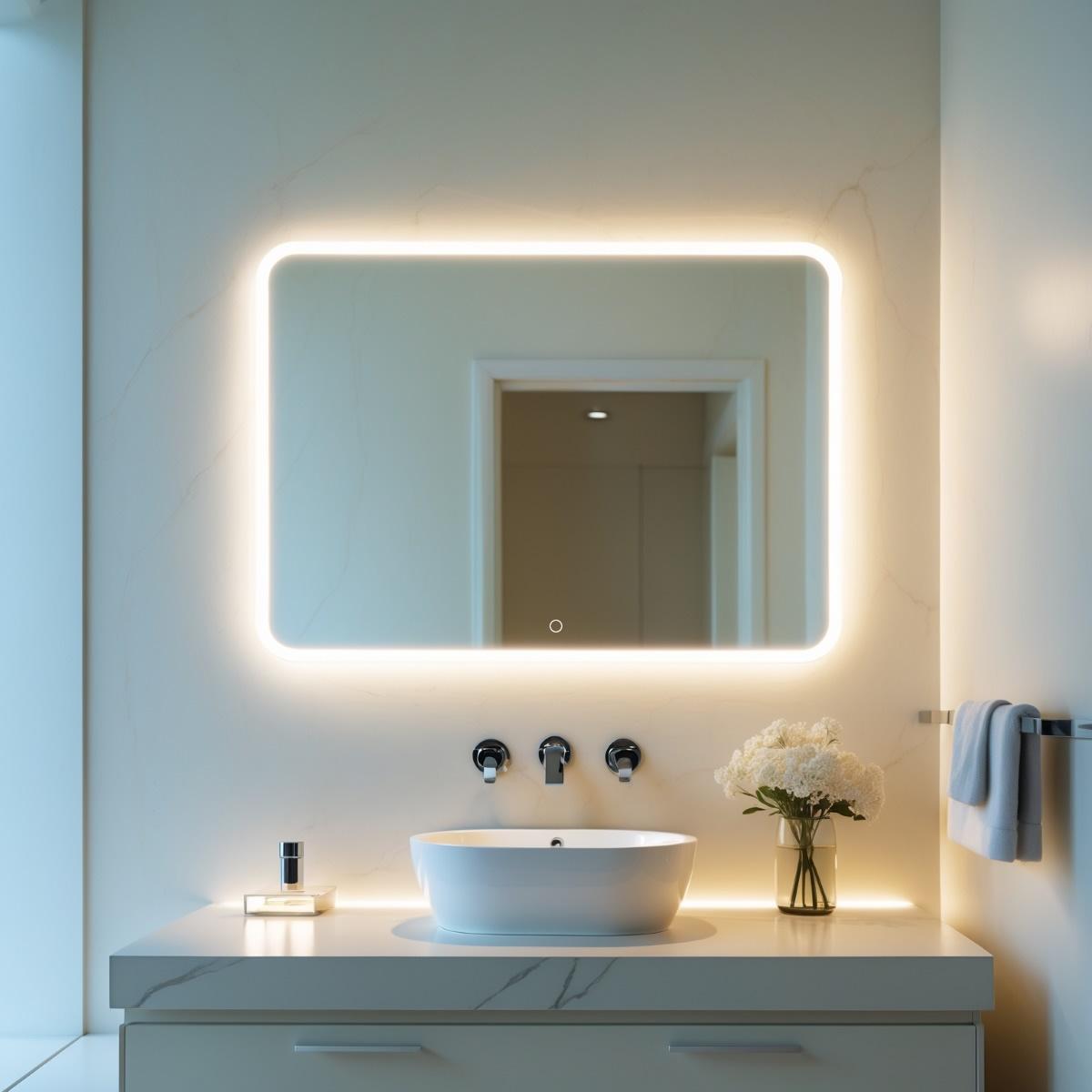 Led mirror 100×70 in bathroom 2