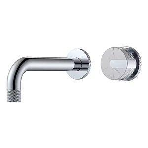 Fino Wall Mounted Siler Chrome Tap With Single Marble Handle