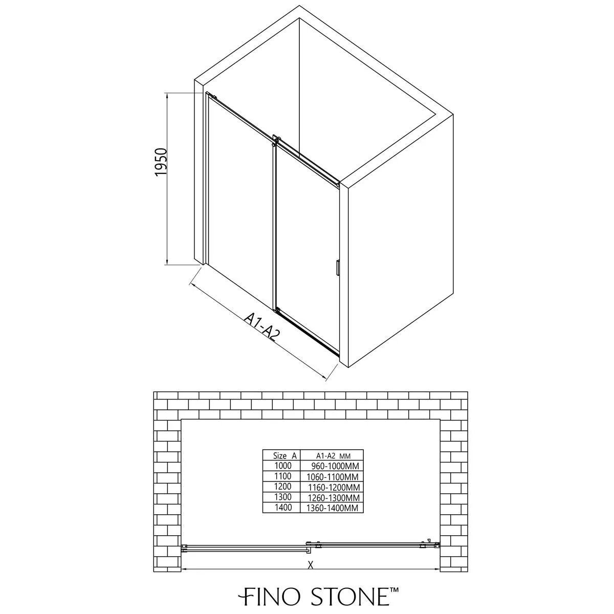 Sliding shower door dimensions