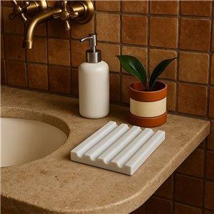 Fino Diago Matt White Stone Soap Dish