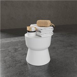 Fino Mijas Matt White Stone Round Bathroom Table