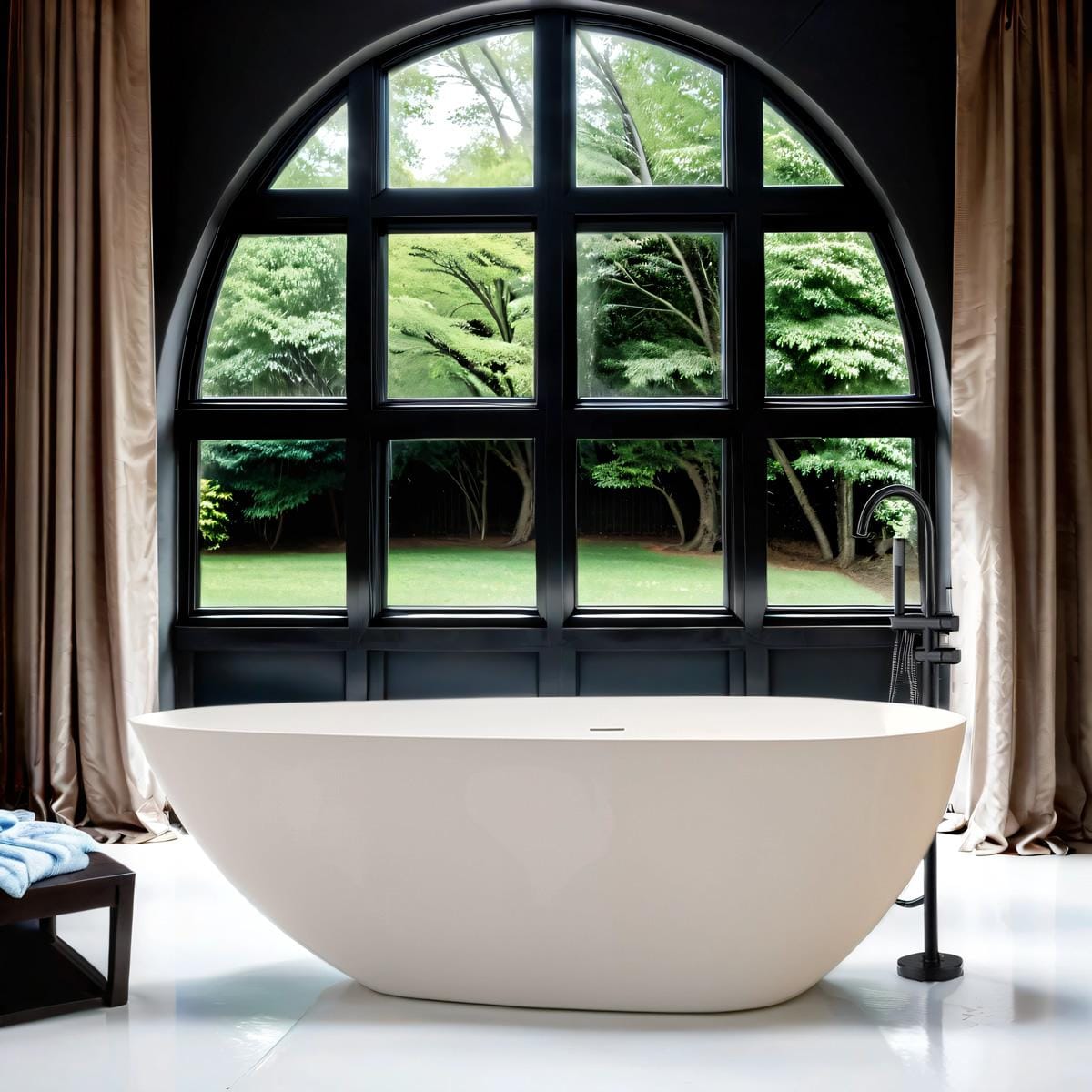 Talavera matt white freestanding stone bath 5 1