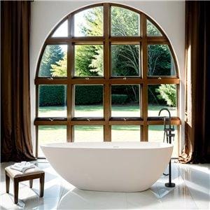 Fino Talavera Matt White Freestanding Stone Bath 1700mm