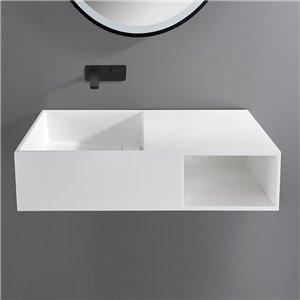 Fino Madrid Matt White Wall Hung Stone Vanity Unit 800mm