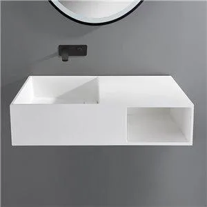 Fino Madrid Matt White Wall Hung Stone Vanity Unit 800mm