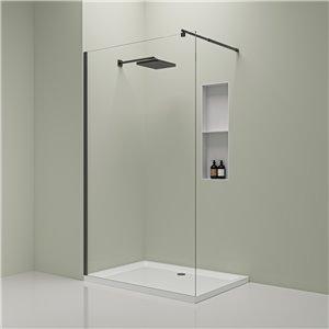 Fino Valeria 8mm Glass Walk In Shower Screen With Black Frame - Various Sizes