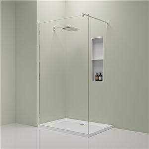 Fino Valeria 8mm Glass Walk In Shower Screen With Chrome Frame - Various Sizes