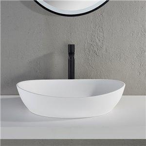 Fino Leon Matt White Countertop Stone Basin 555mm